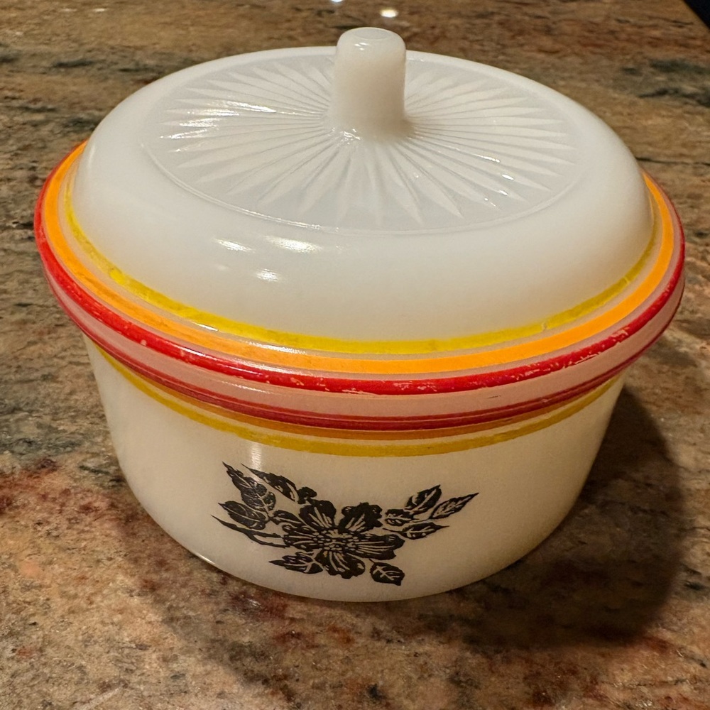 Vintage Hazel-Atlas Platonite Refrigerator Grease Drippings Utility Jar with Lid - Picture 7 of 8